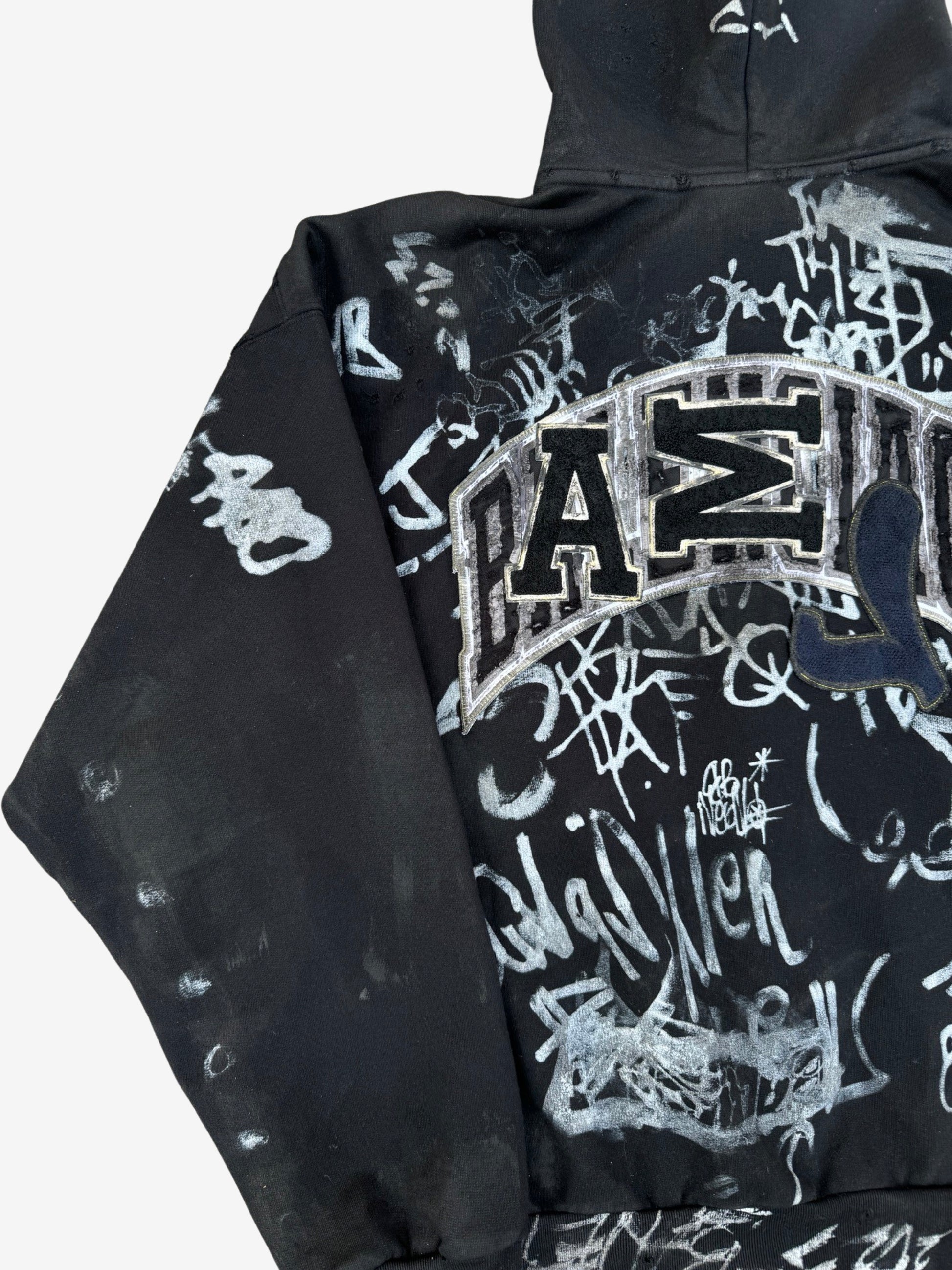 Balenciaga SS24 Black Skater Graffiti Zip Hoodie