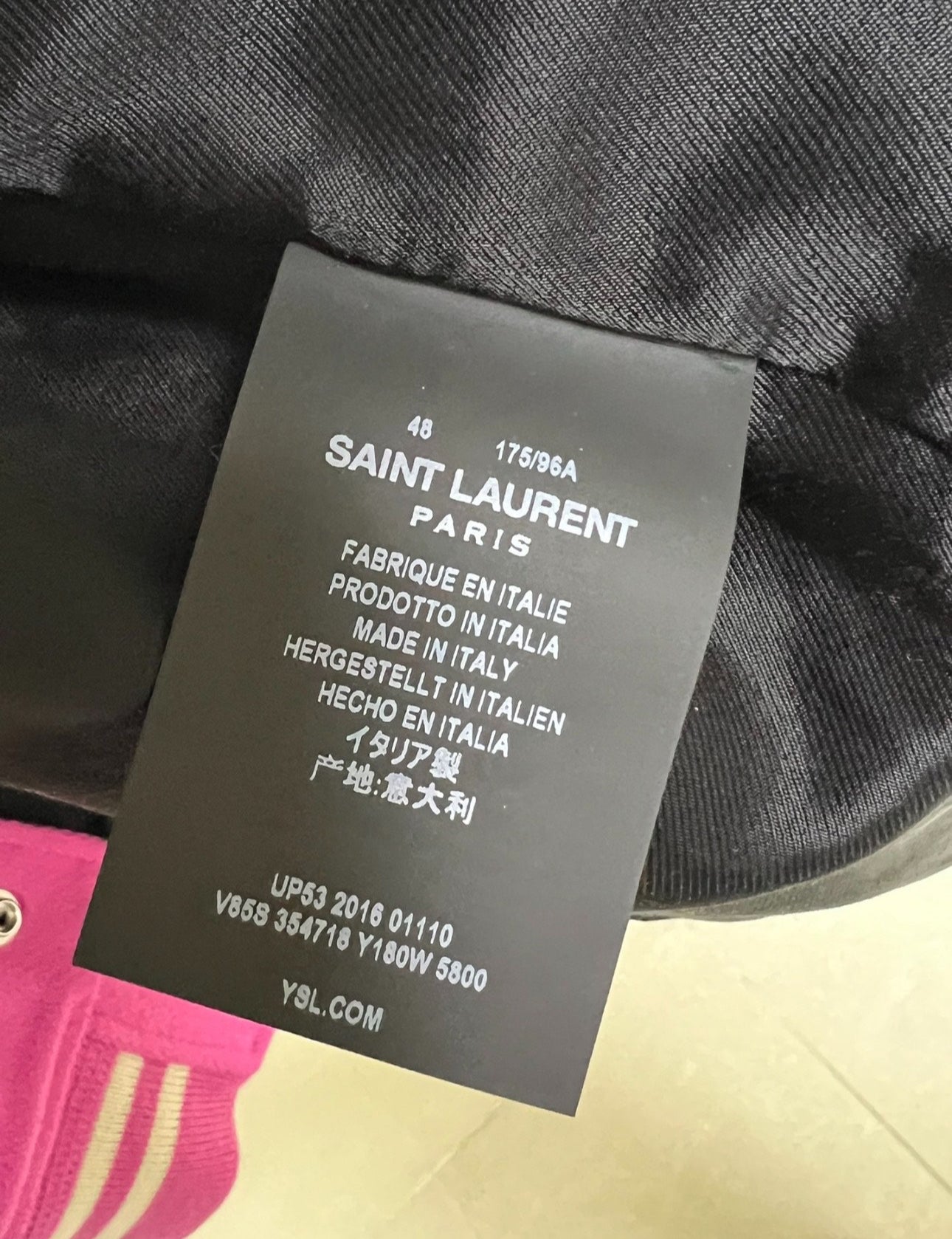 Saint Laurent Paris SS16 Pink Teddy Jacket