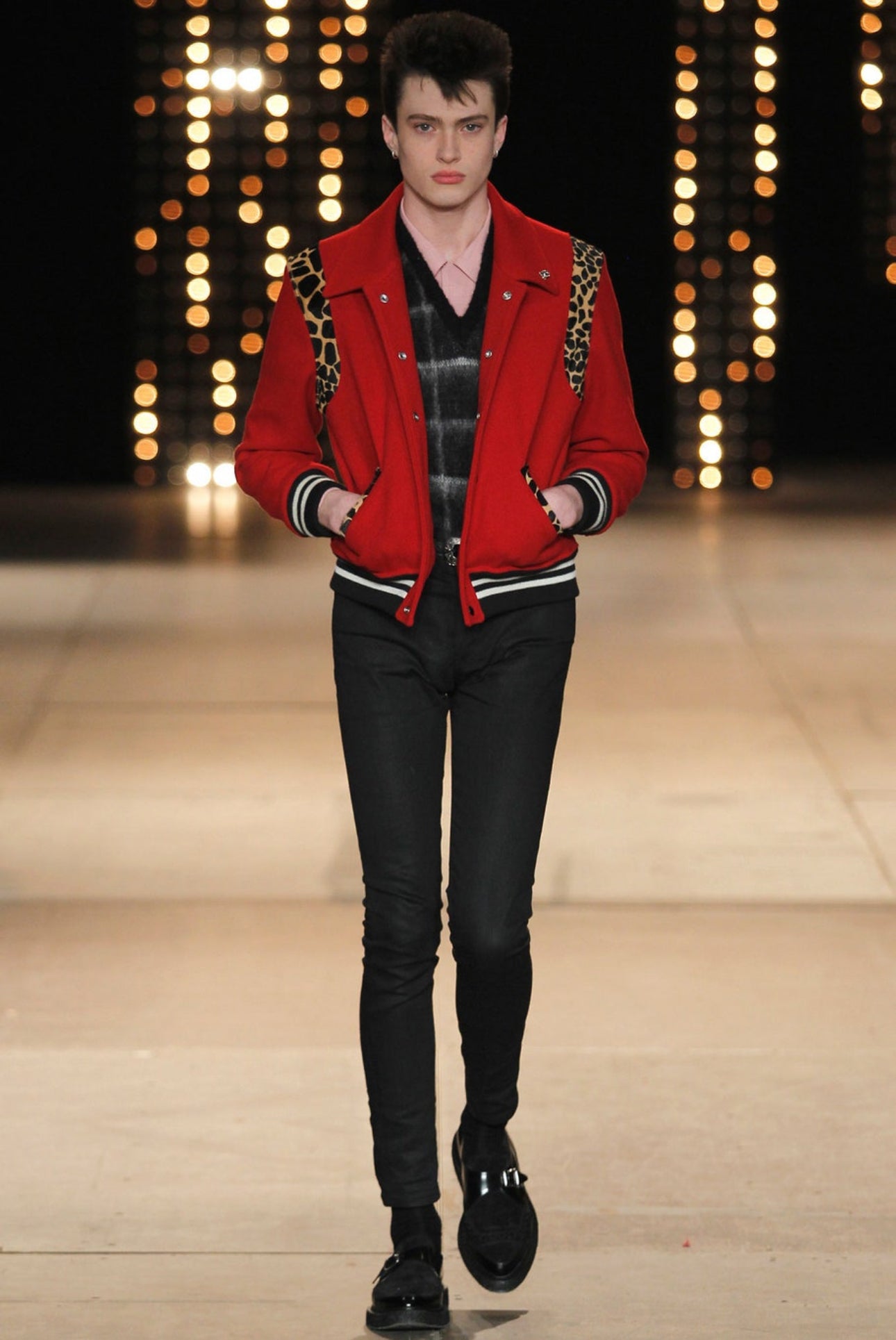 Saint Laurent Paris FW14 Red Ponyhair Teddy