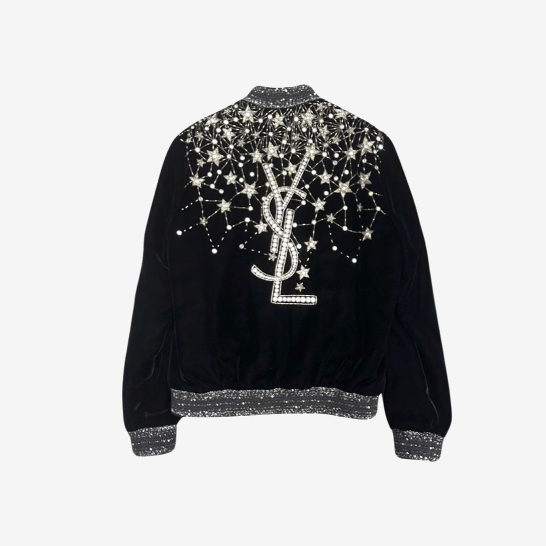 Saint Laurent Logo Chrystal Bomber