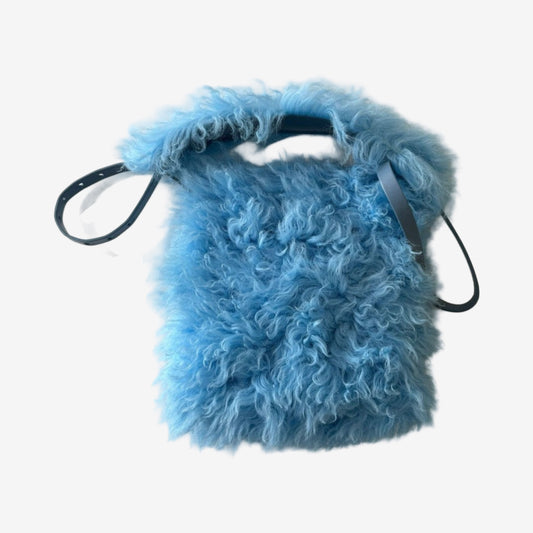 Dries Van Noten Blue Fur Bag