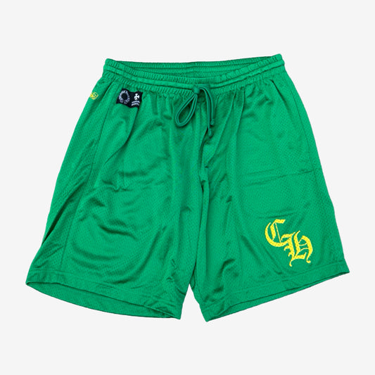 Chrome Hearts Green Yellow Mesh Shorts