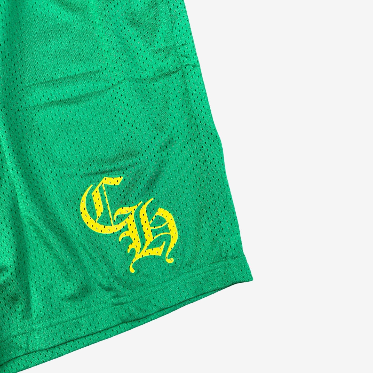 Chrome Hearts Green Yellow Mesh Shorts