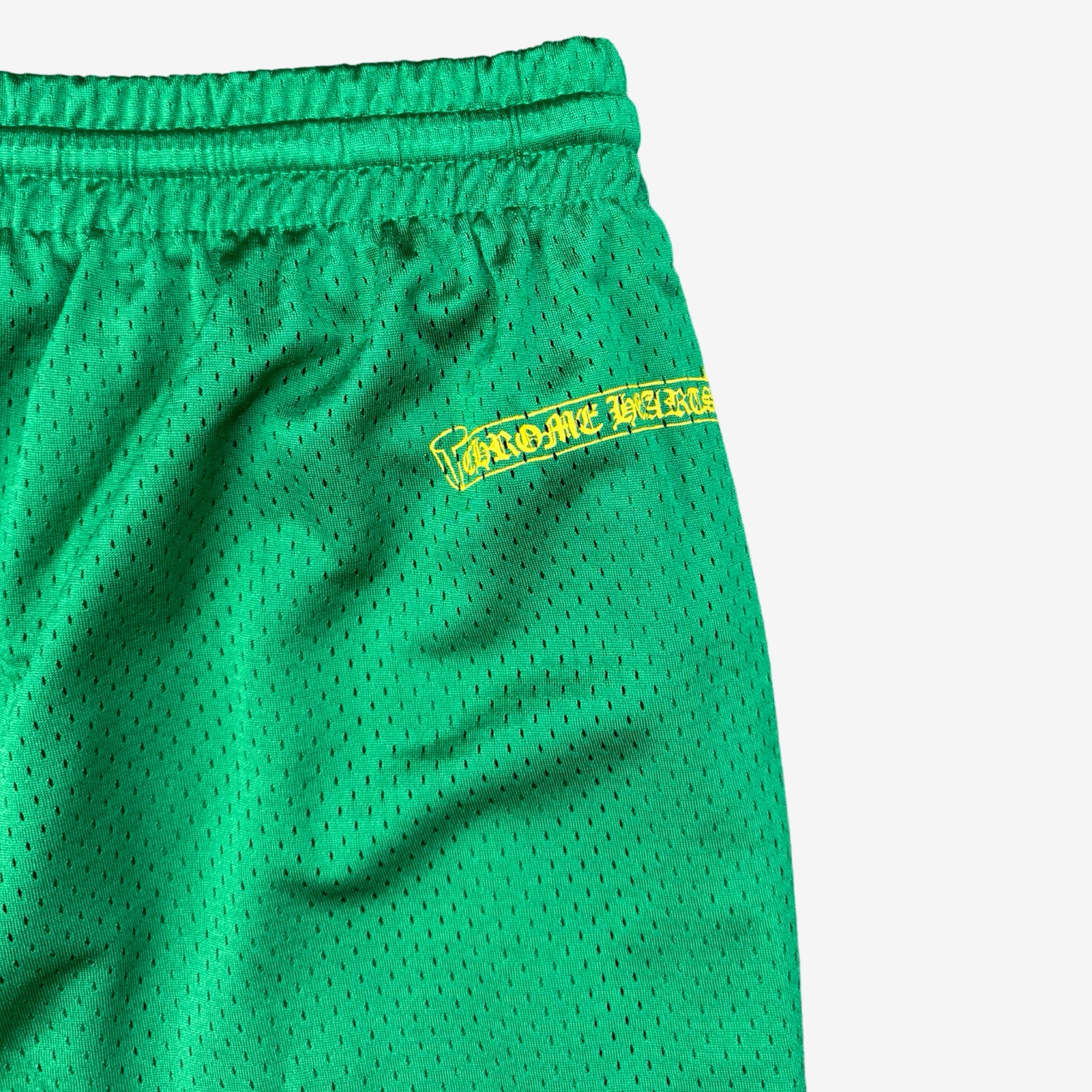 Chrome Hearts Green Yellow Mesh Shorts