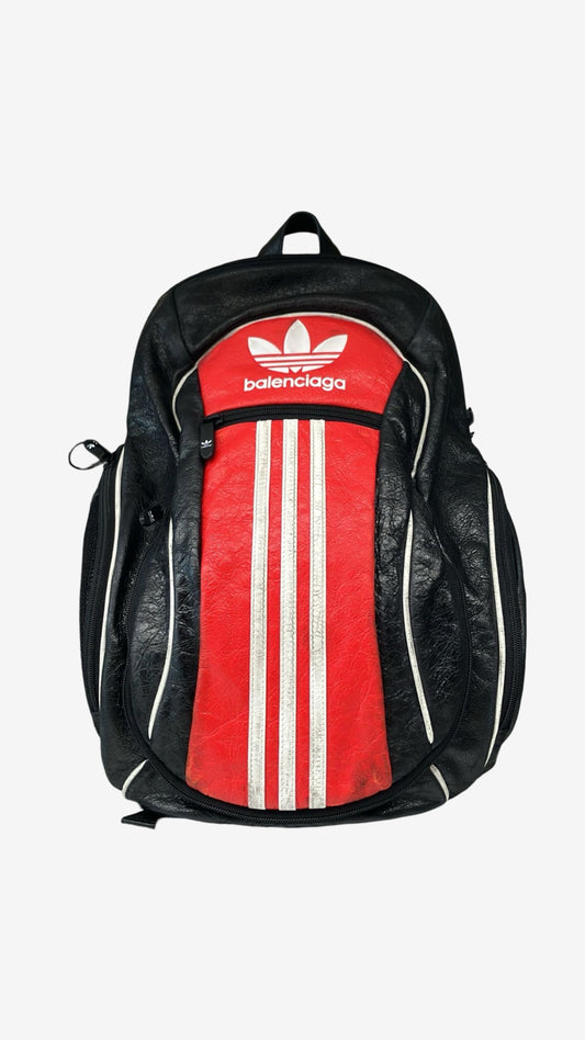 Balenciaga Adidas Leather Backpack Black Red Sz.S