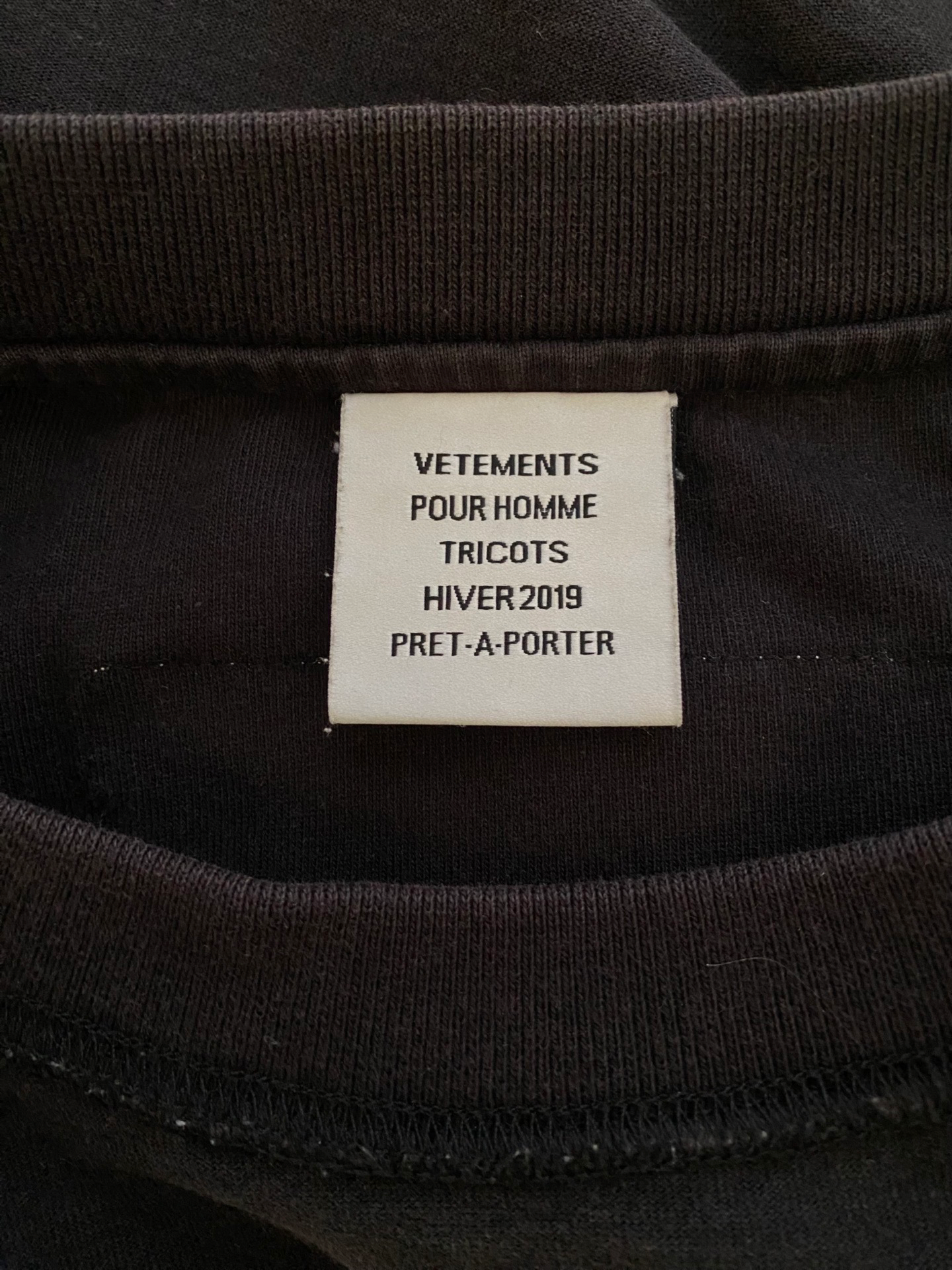 Vetements Black Inside-out Long Sleeve 