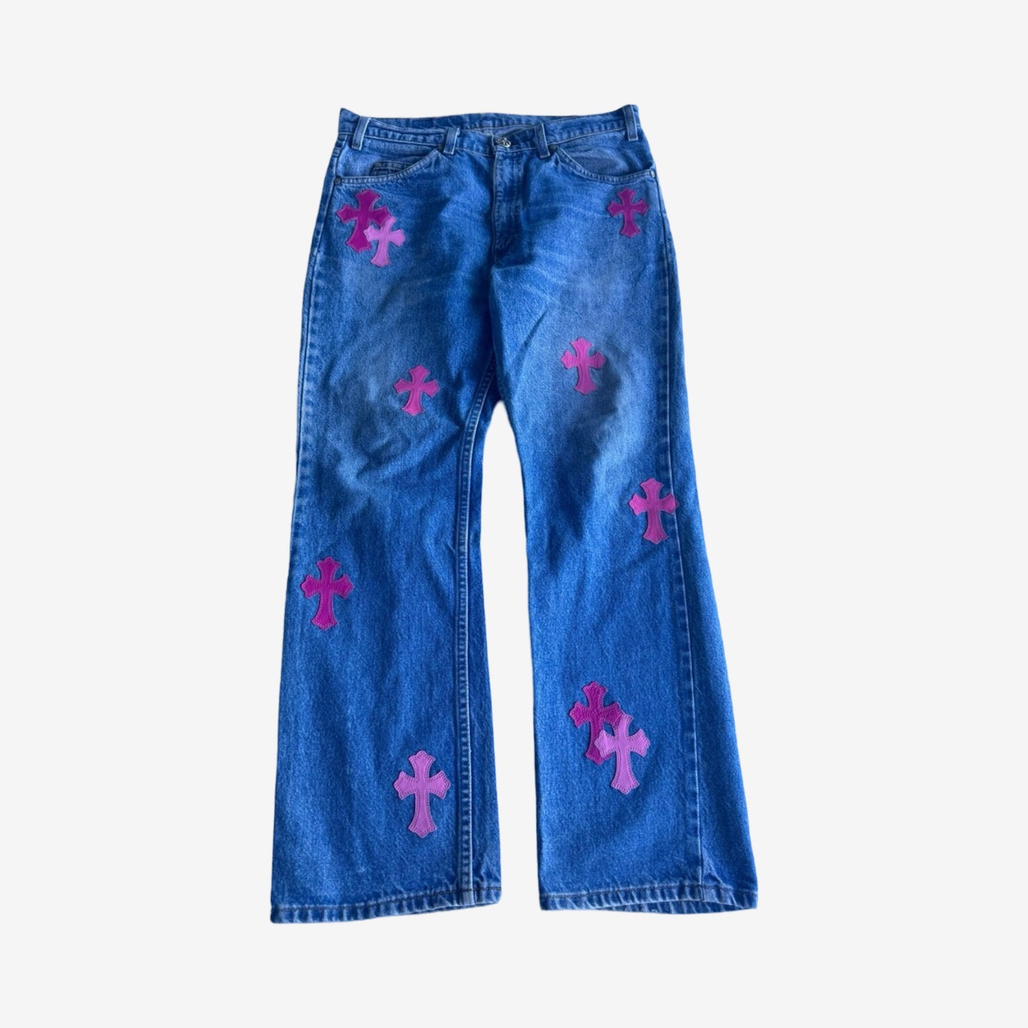 Chrome Hearts Miami Exclusive Levis 517 Denim Pink Crosses Sz.33