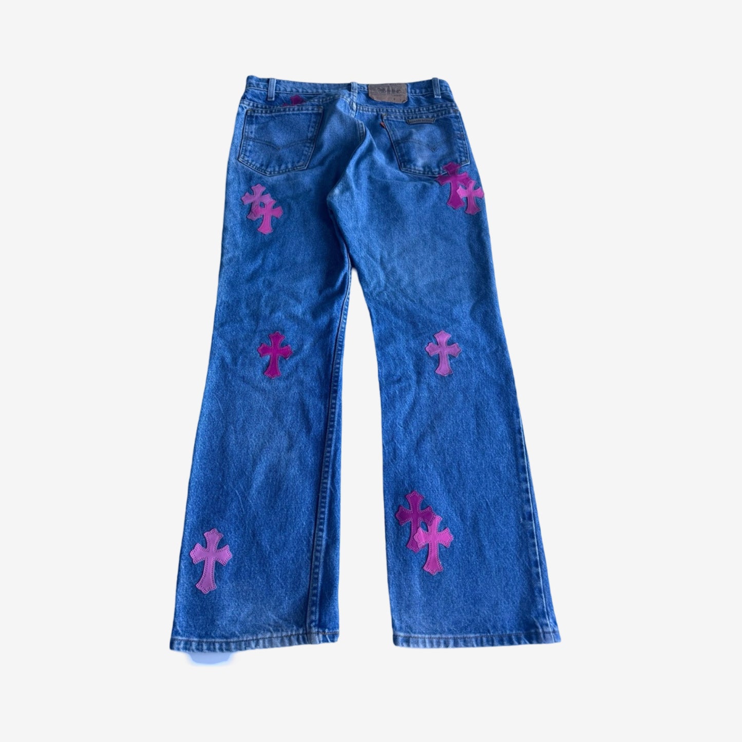 Chrome Hearts Miami Exclusive Levis 517 Denim Pink Crosses Sz.33