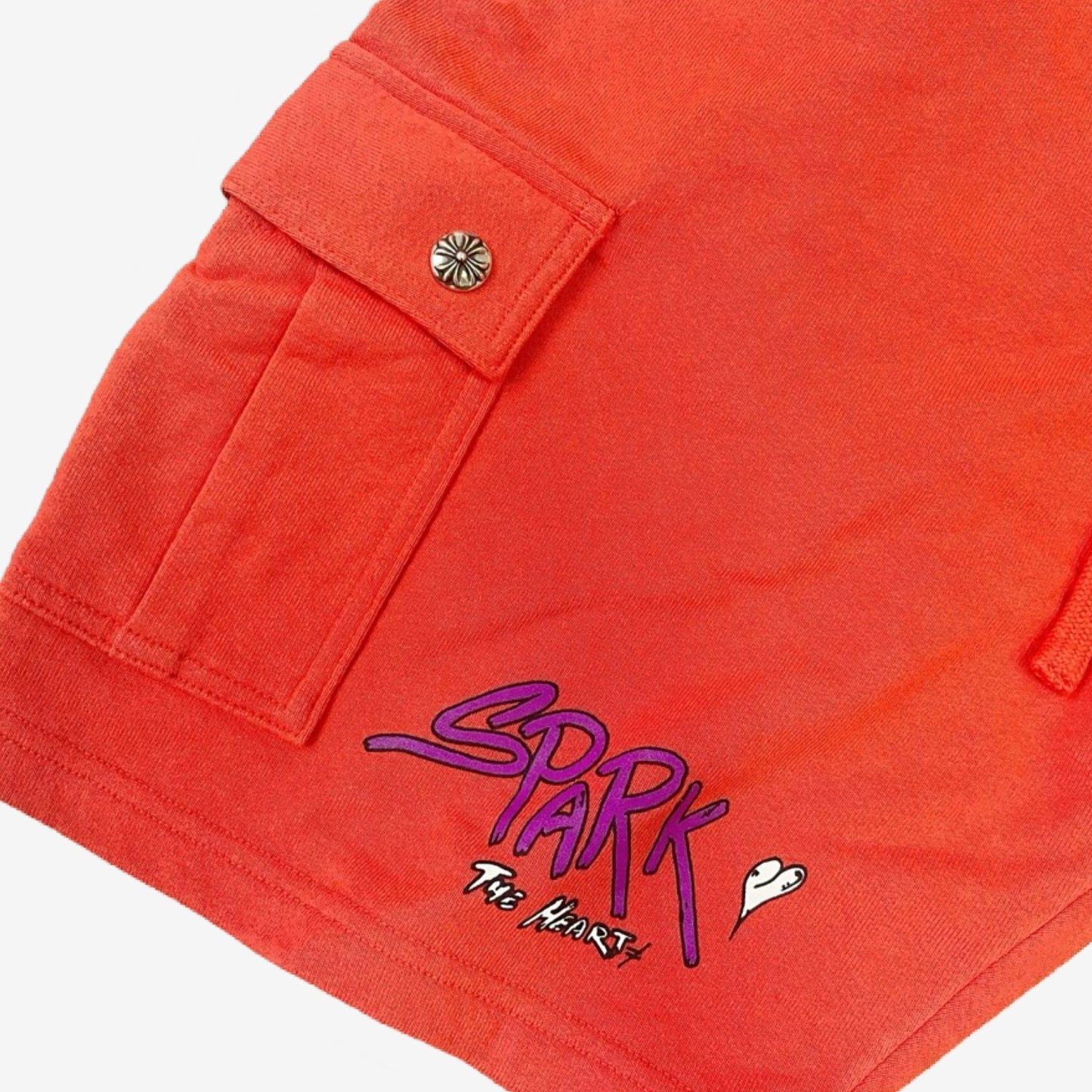 Chrome Hearts Sick Heart Orange Cargo Jersey Shorts