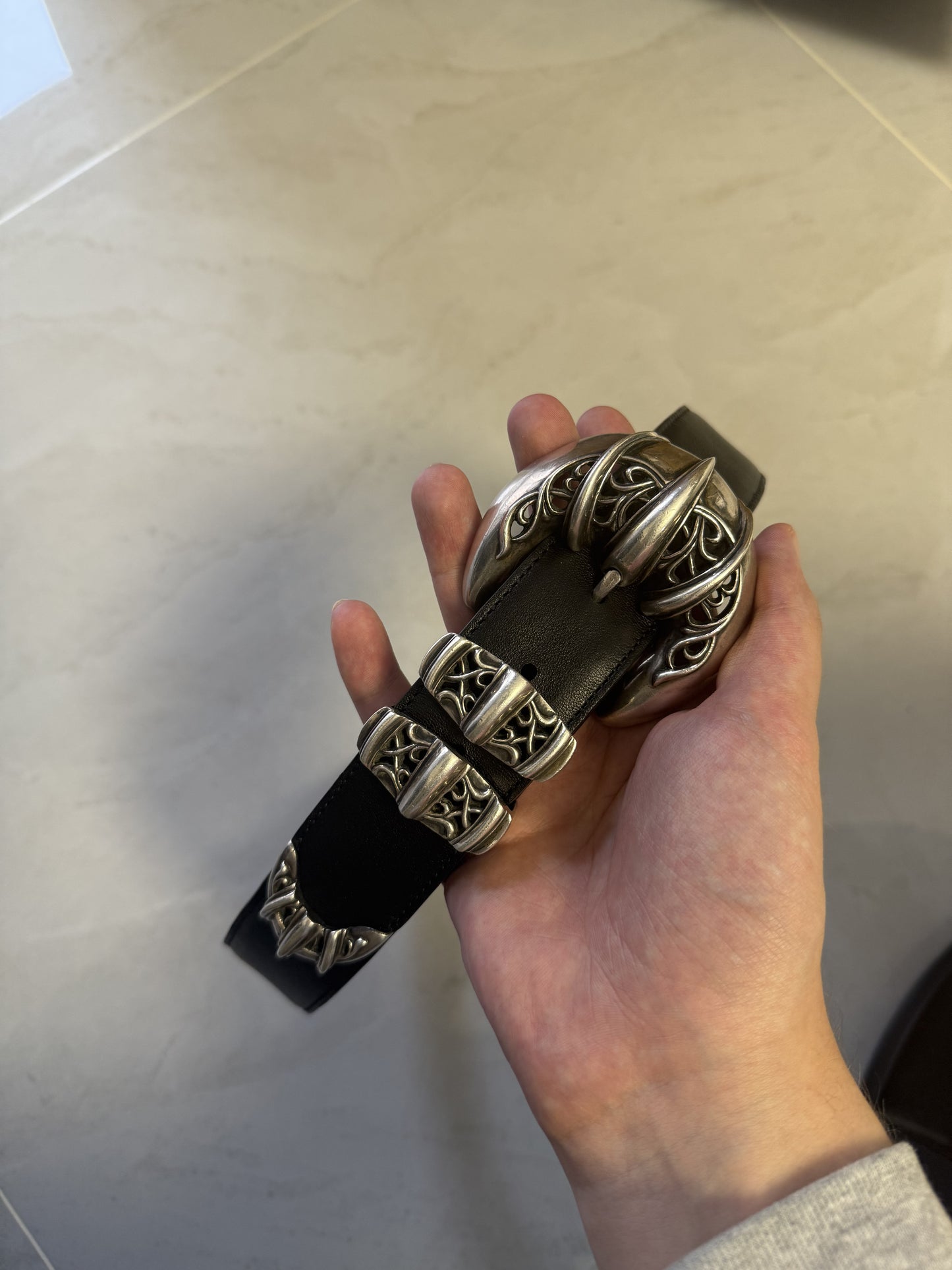 Chrome Hearts Black Talon 4 Piece Silver Belt Sz.32