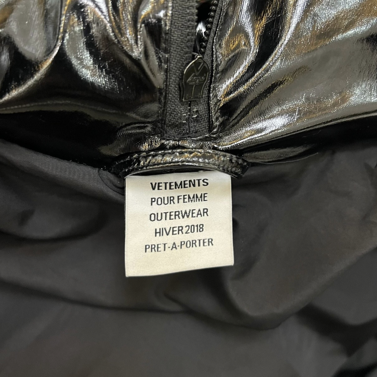 Vetements AW17 Miss Webcam Puffer washtag