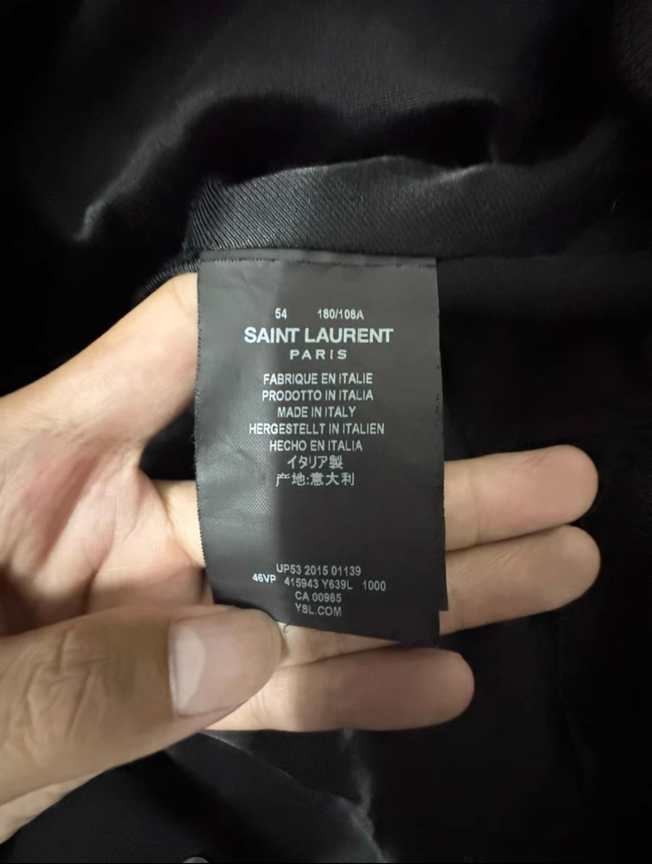 Saint Laurent Paris AW15 Stud Teddy Jacket washtags