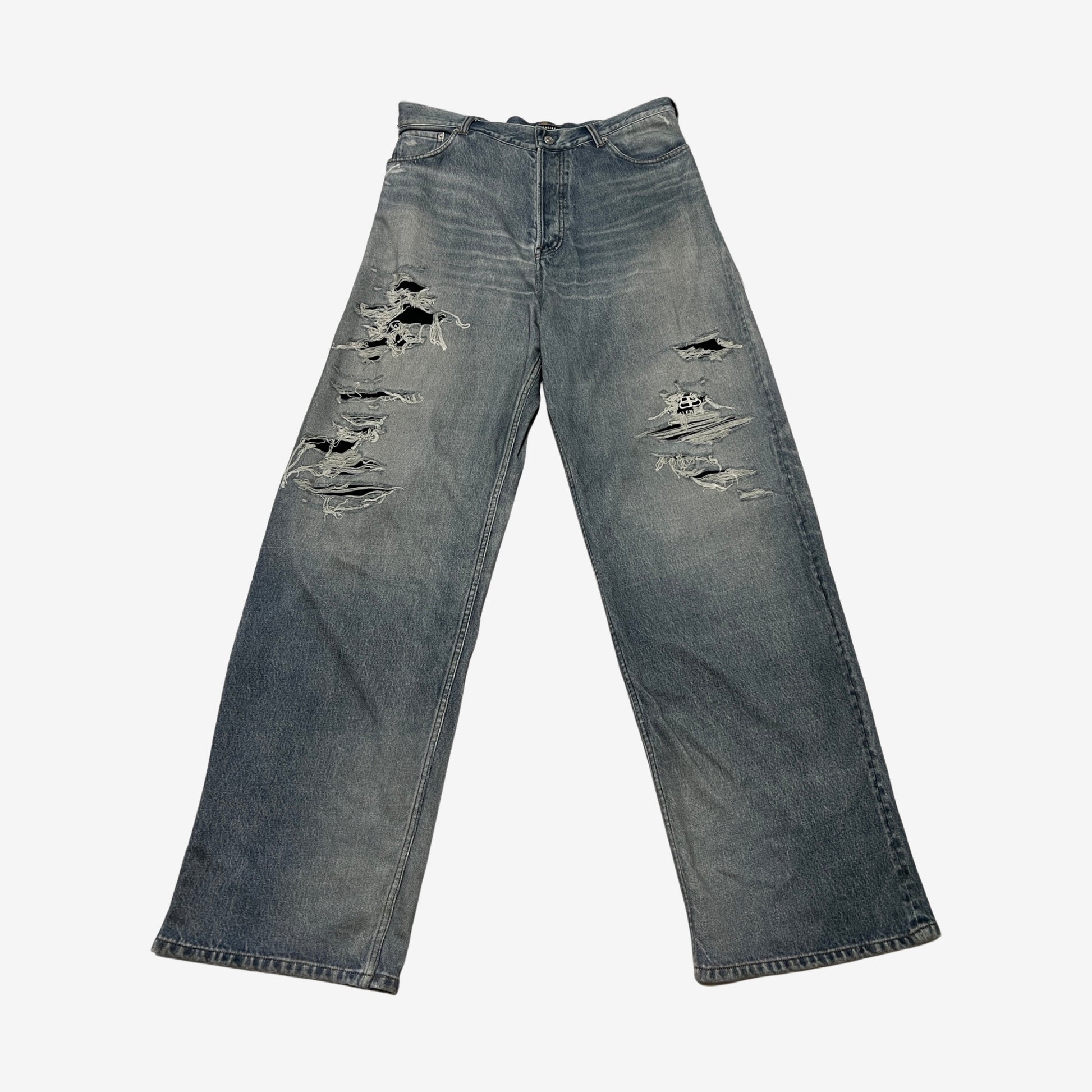 Balenciaga AW21 Trompe L'oeil Denim Sweatpants