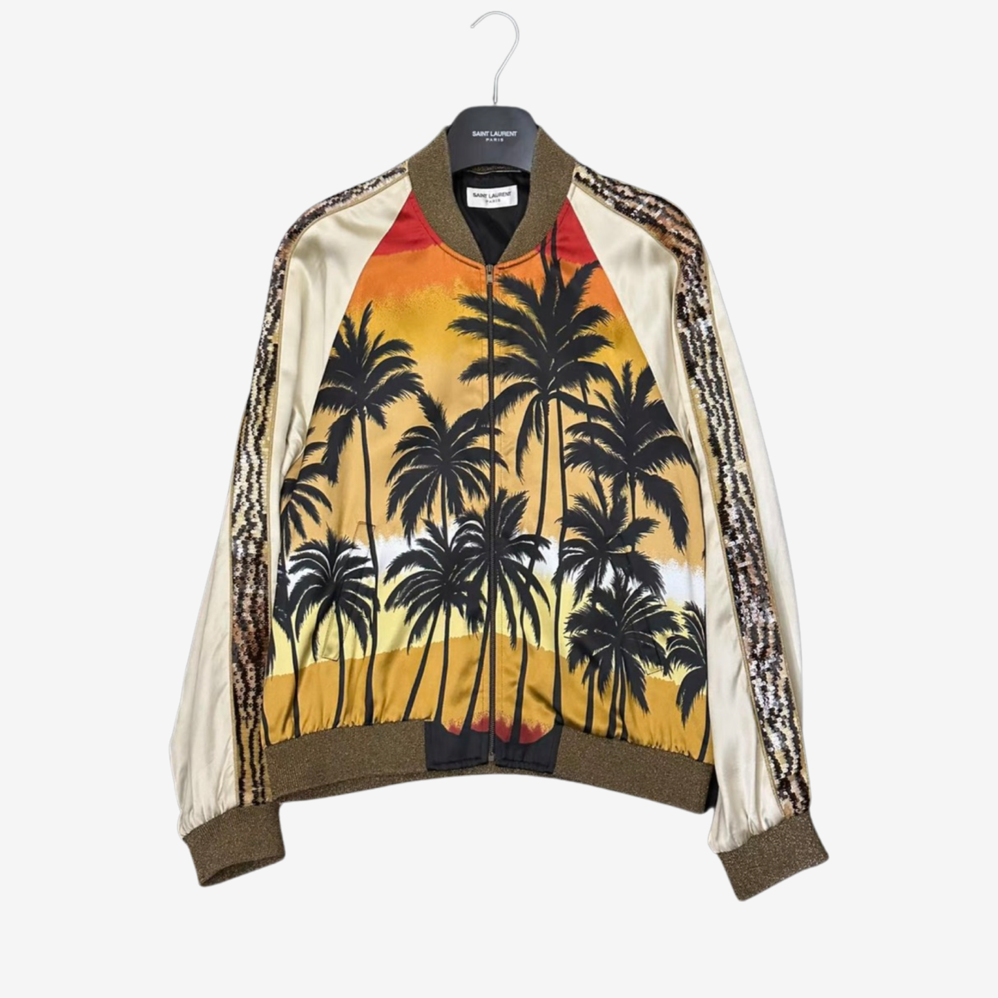 Saint Laurent Paris SS16  Runway Sequin Palm Jacket