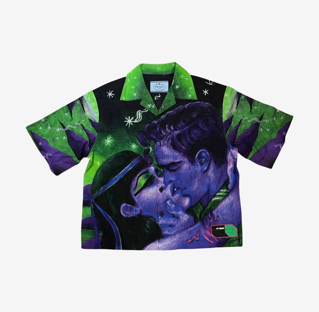 Prada AW18 Impossible True Love Green Bowling Shirt