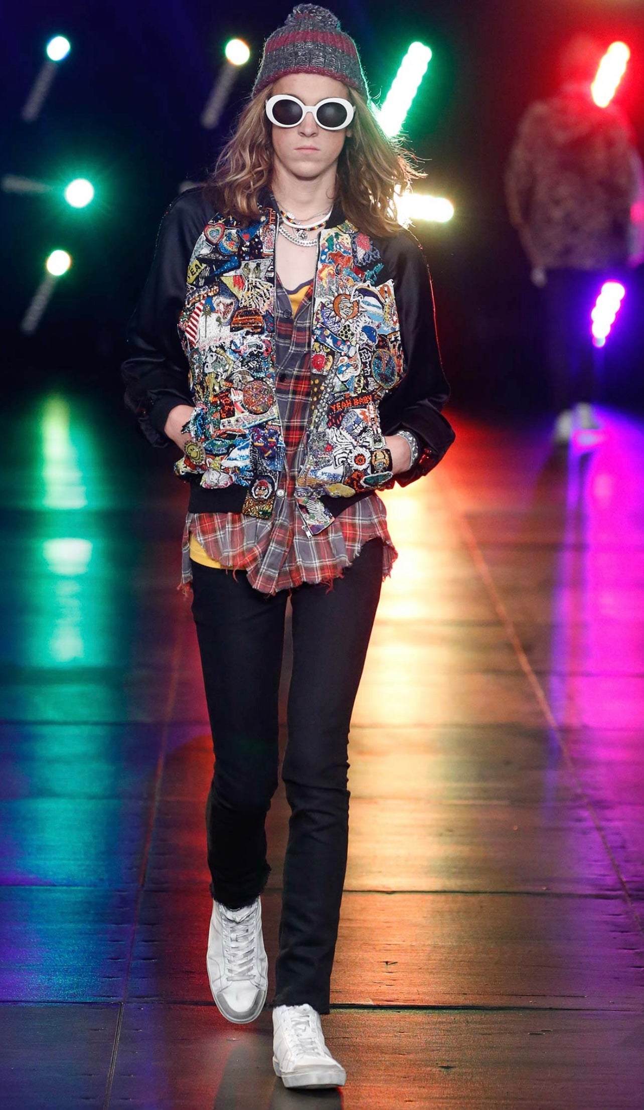 Saint Laurent Paris SS16 Sequin Souvenir Jacket runway