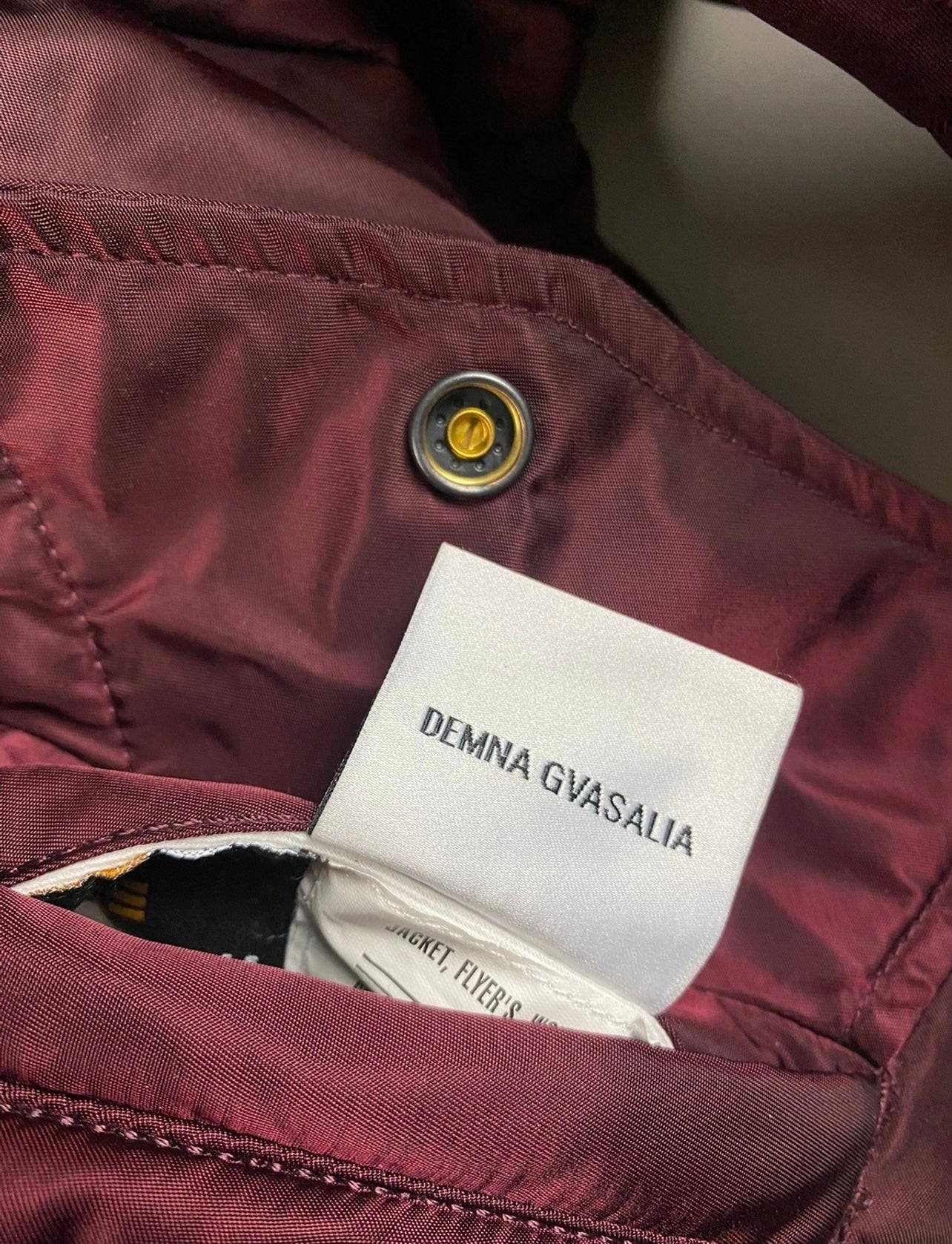 Vetements SS18 Reversible Flag MA1 Bomber Burgundy