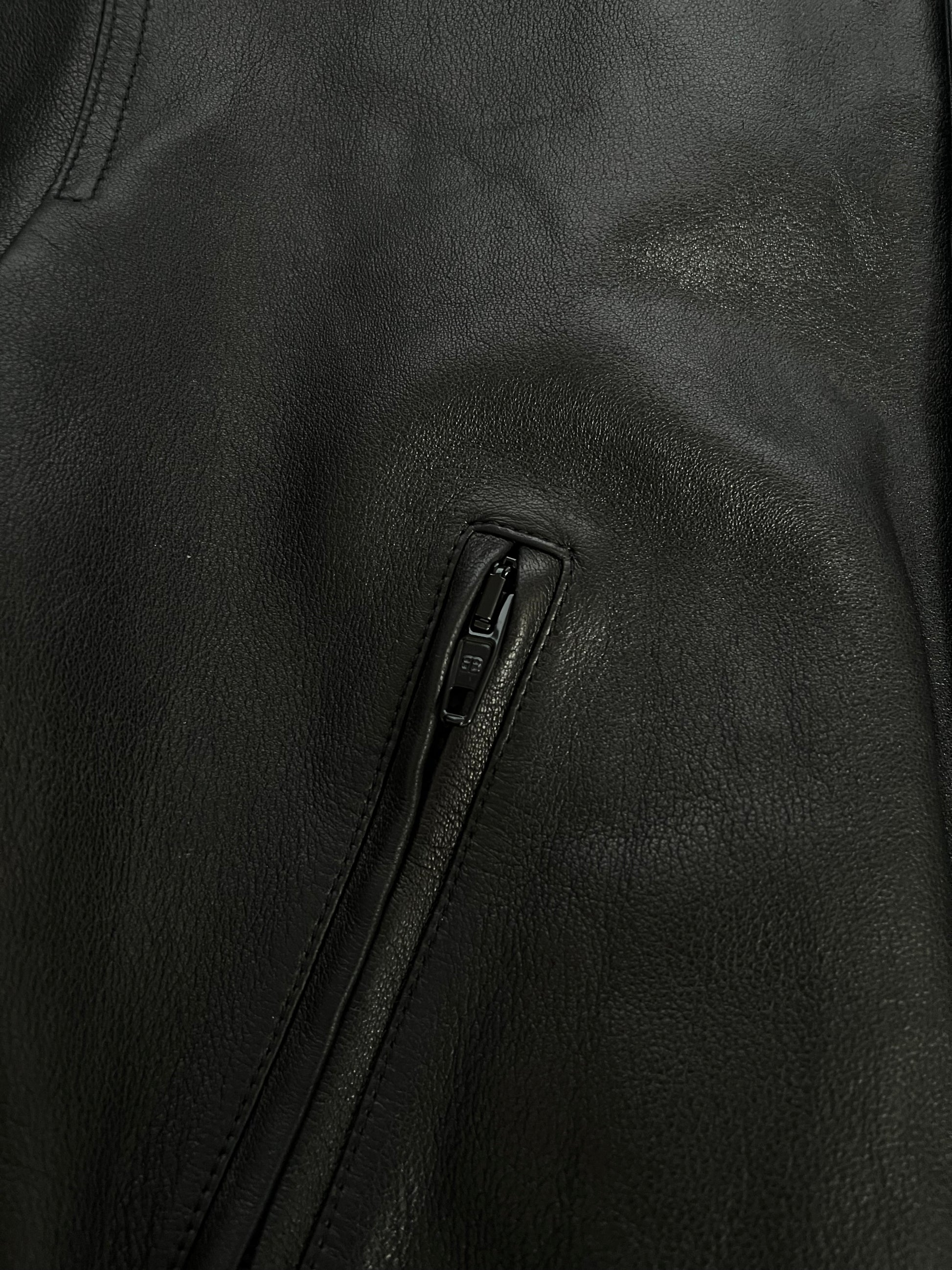 Balenciaga Taxi Leather Bomber closeup