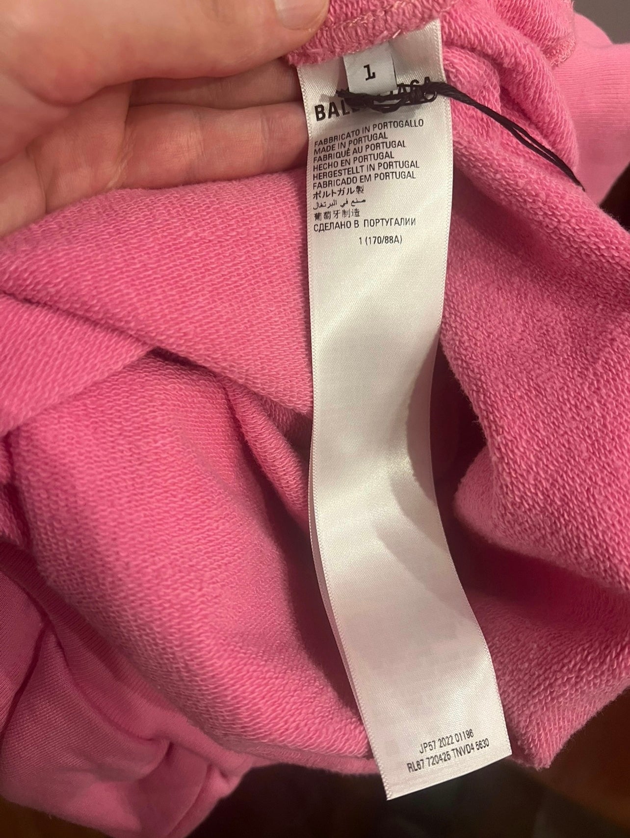 Balenciaga AW22 Pink Polo Hoodie washtag