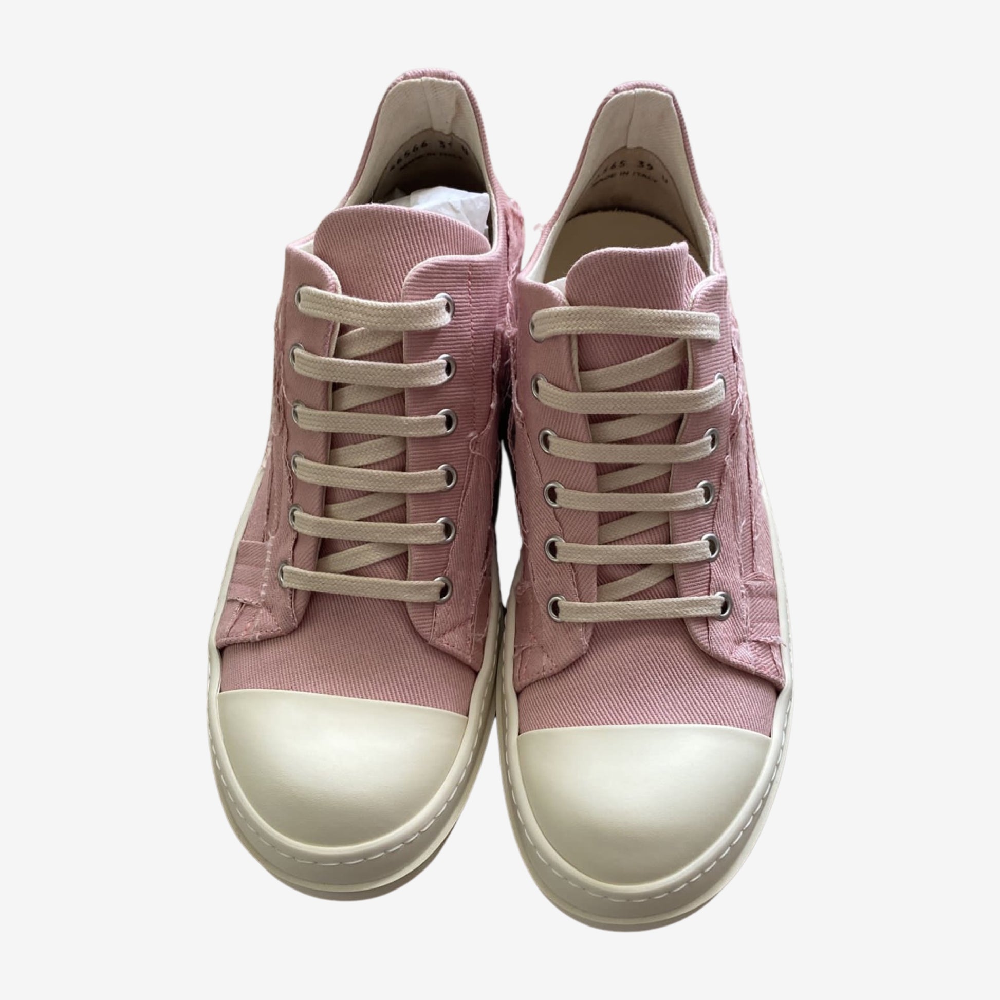 Rick Owens DRKSHDW: Pink Slashed Sneakers