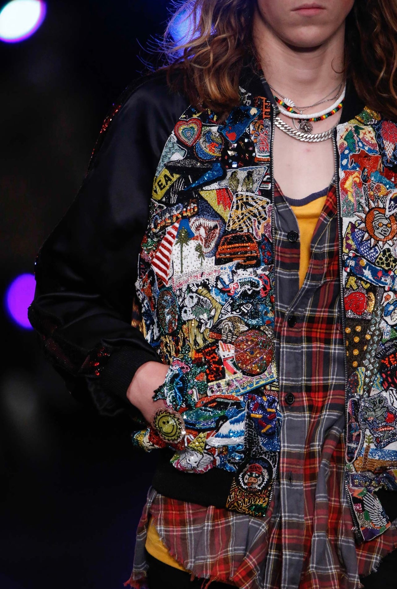 Saint Laurent Paris SS16 Sequin Souvenir Jacket runway 