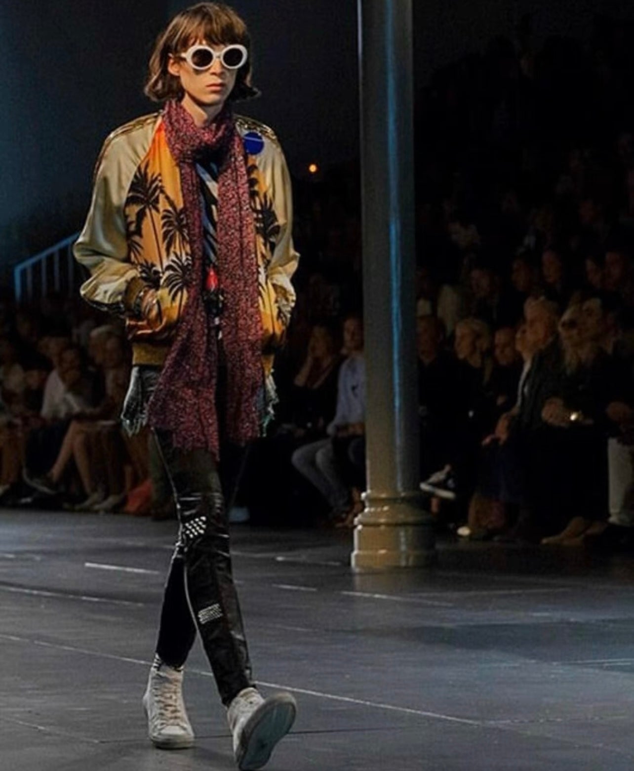 Saint Laurent Paris SS16  Runway Sequin Palm Jacket runway