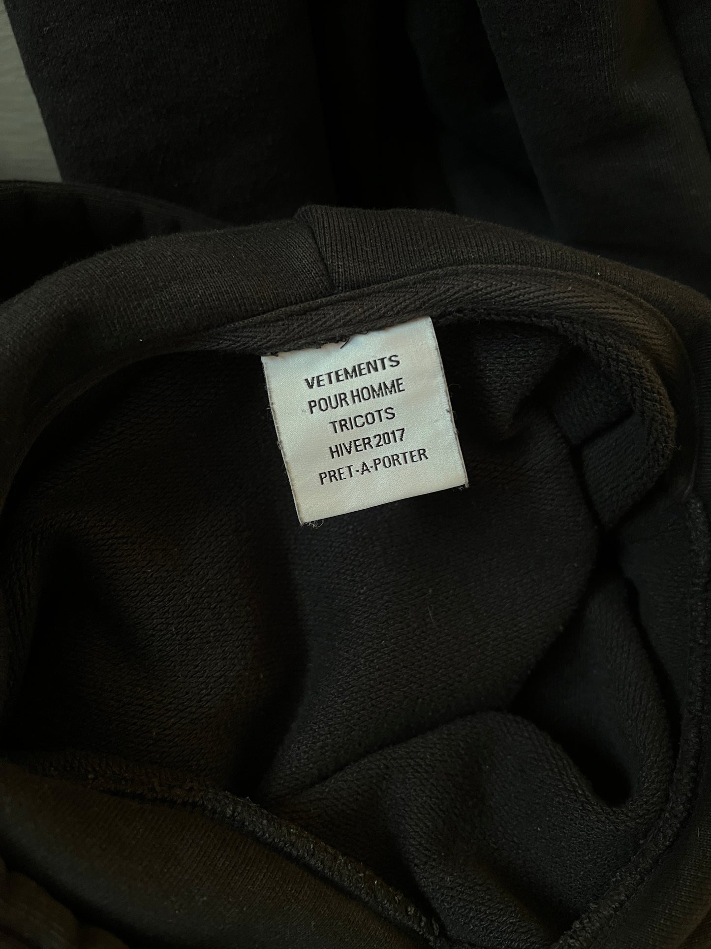 Vetements AW16 TFD Total Fucking Darkness Hoodie Homme