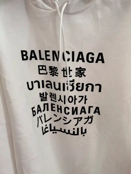 Balenciaga Languages Hoodie In White