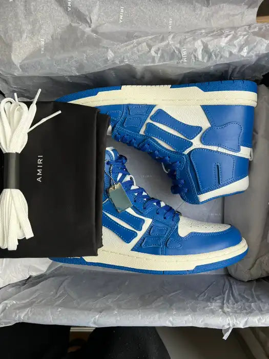 Amiri Blue White Skel High Sneaker