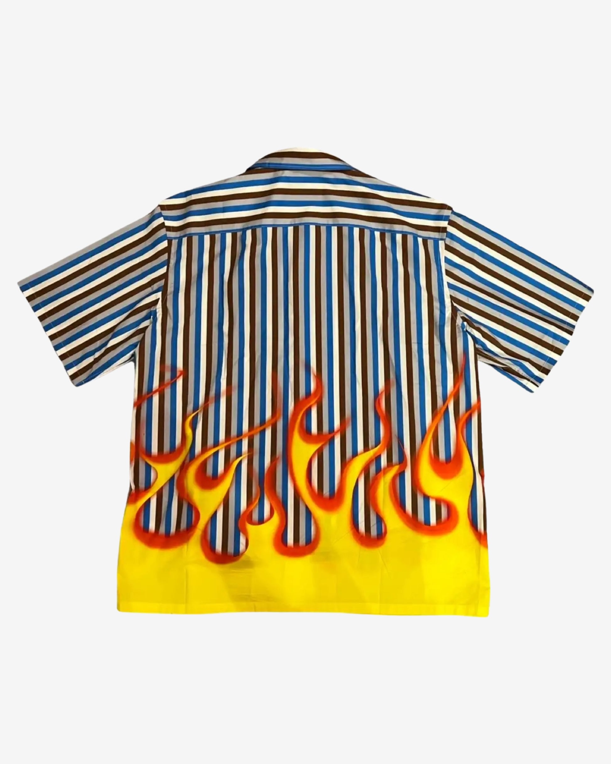 Prada FW18 Striped Flame shirt