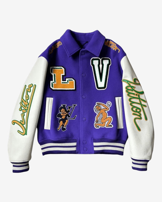 Louis Vuitton FW22 Virgil Abloh Purple Varsity Jacket