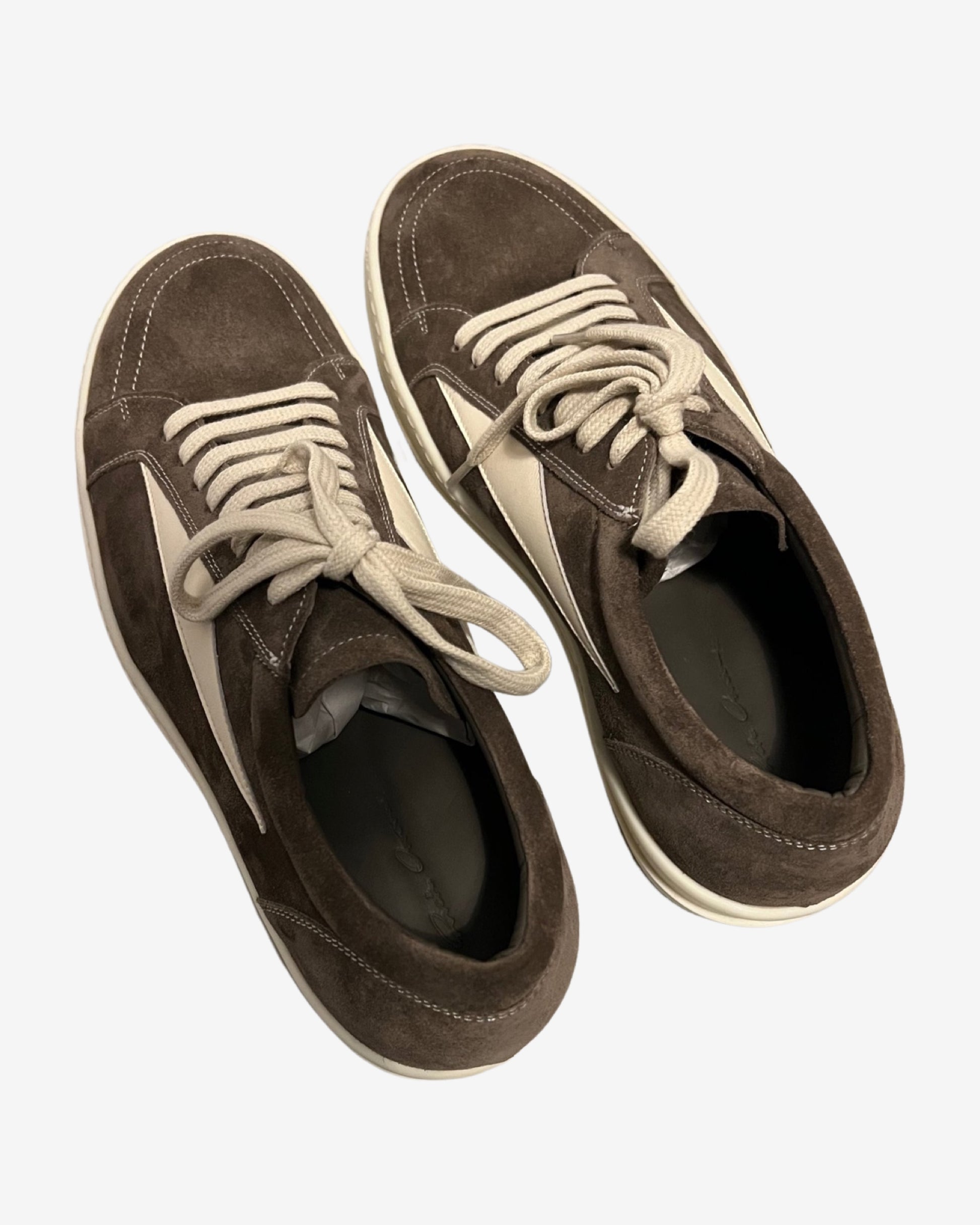 rick owens brown suede strobe sneaker