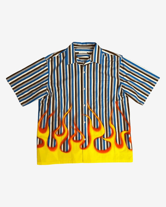 Prada FW18 Striped Flame shirt
