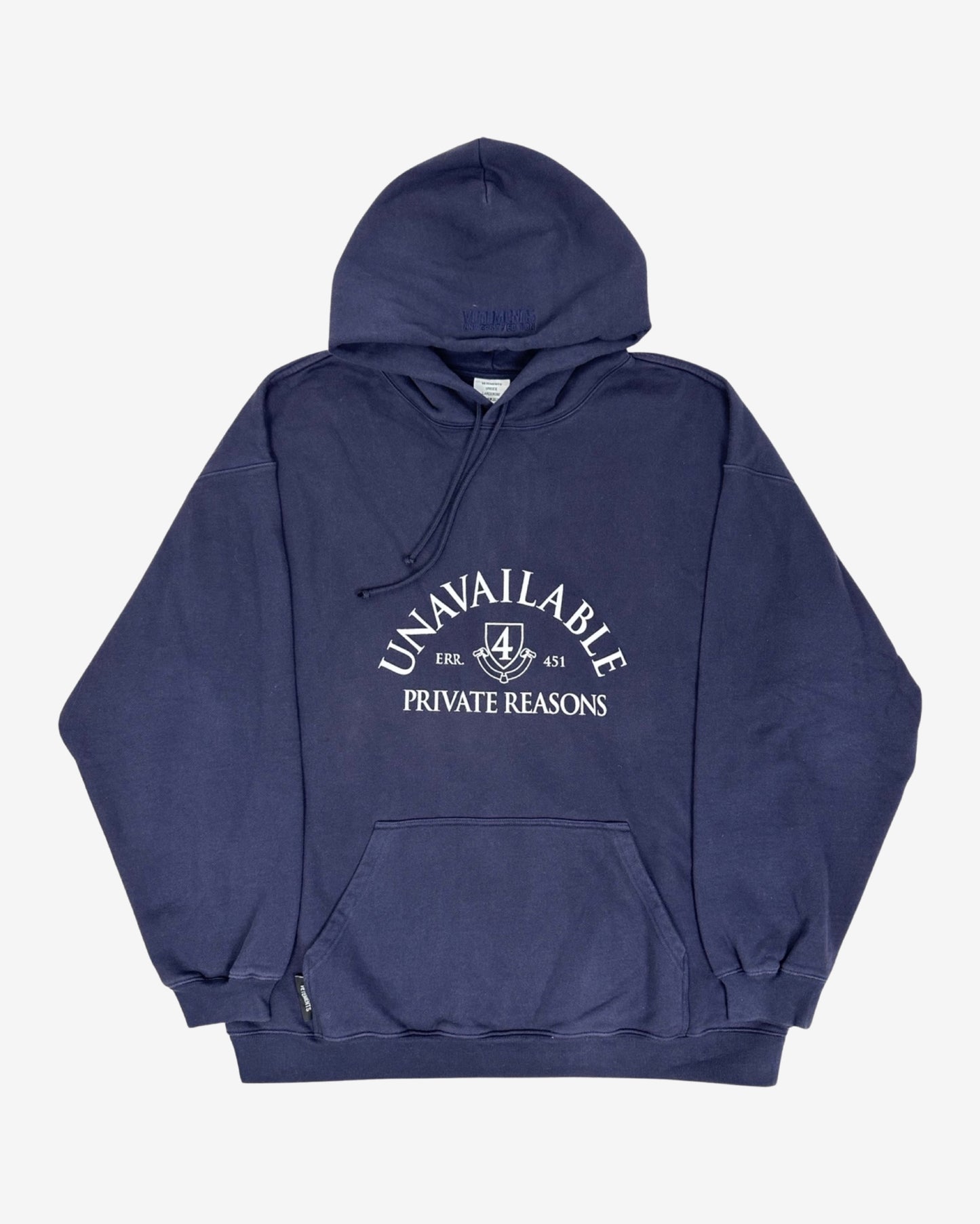 Vetements aw19 unaviable hoodie