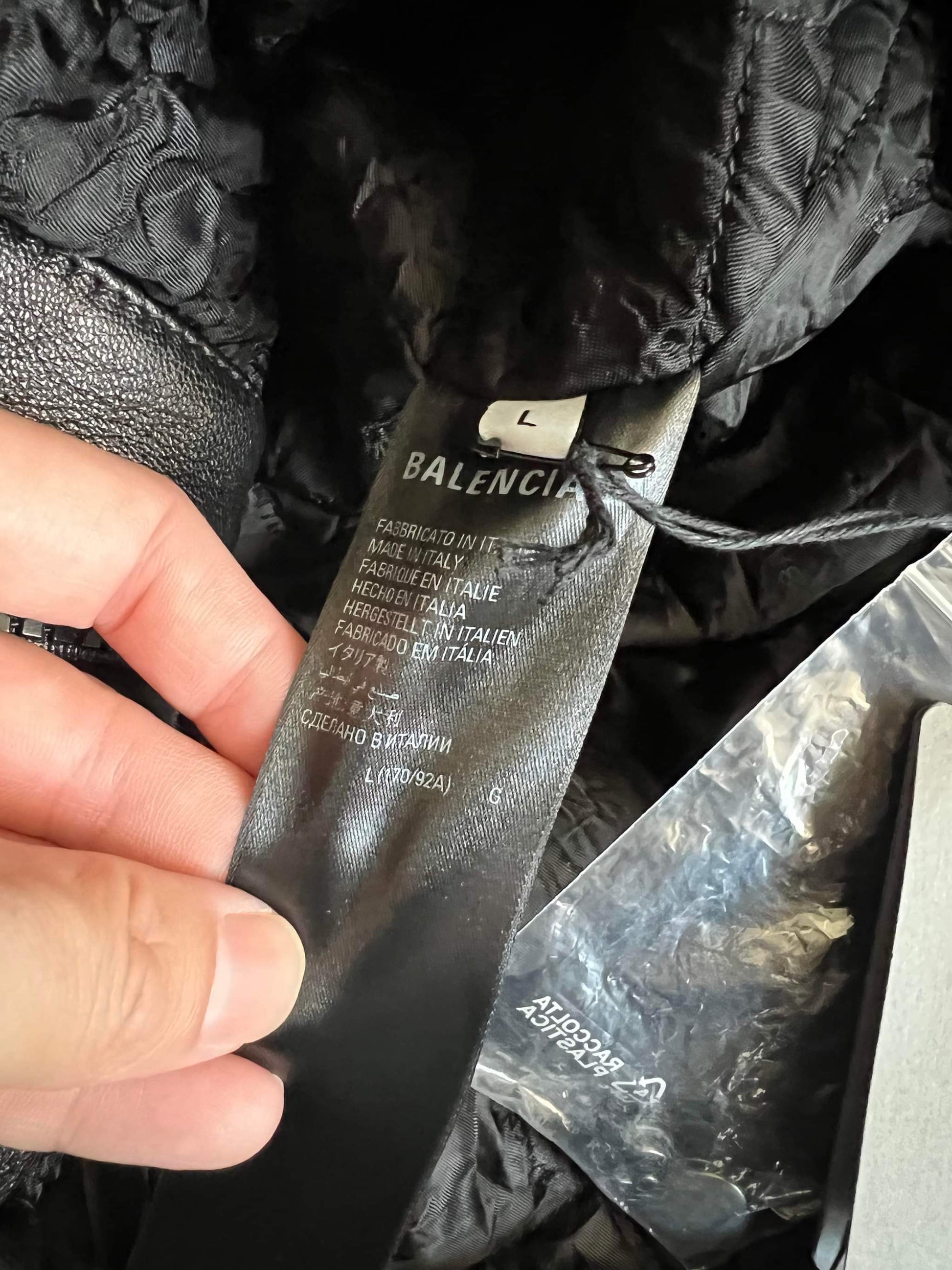 Balenciaga Taxi Leather Bomber washtag