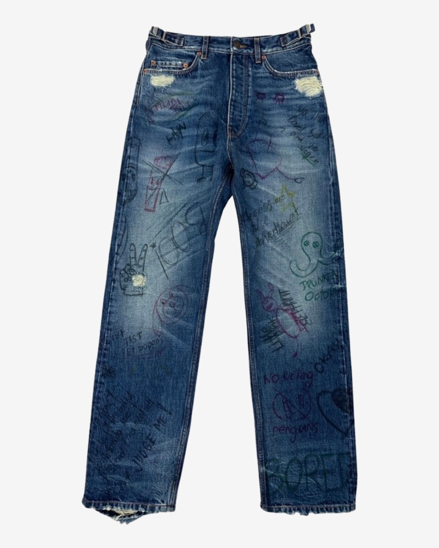 balenciaga scribble denim