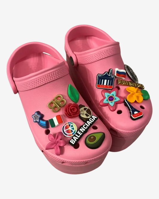 Balenciaga Plateau Pink Crocs