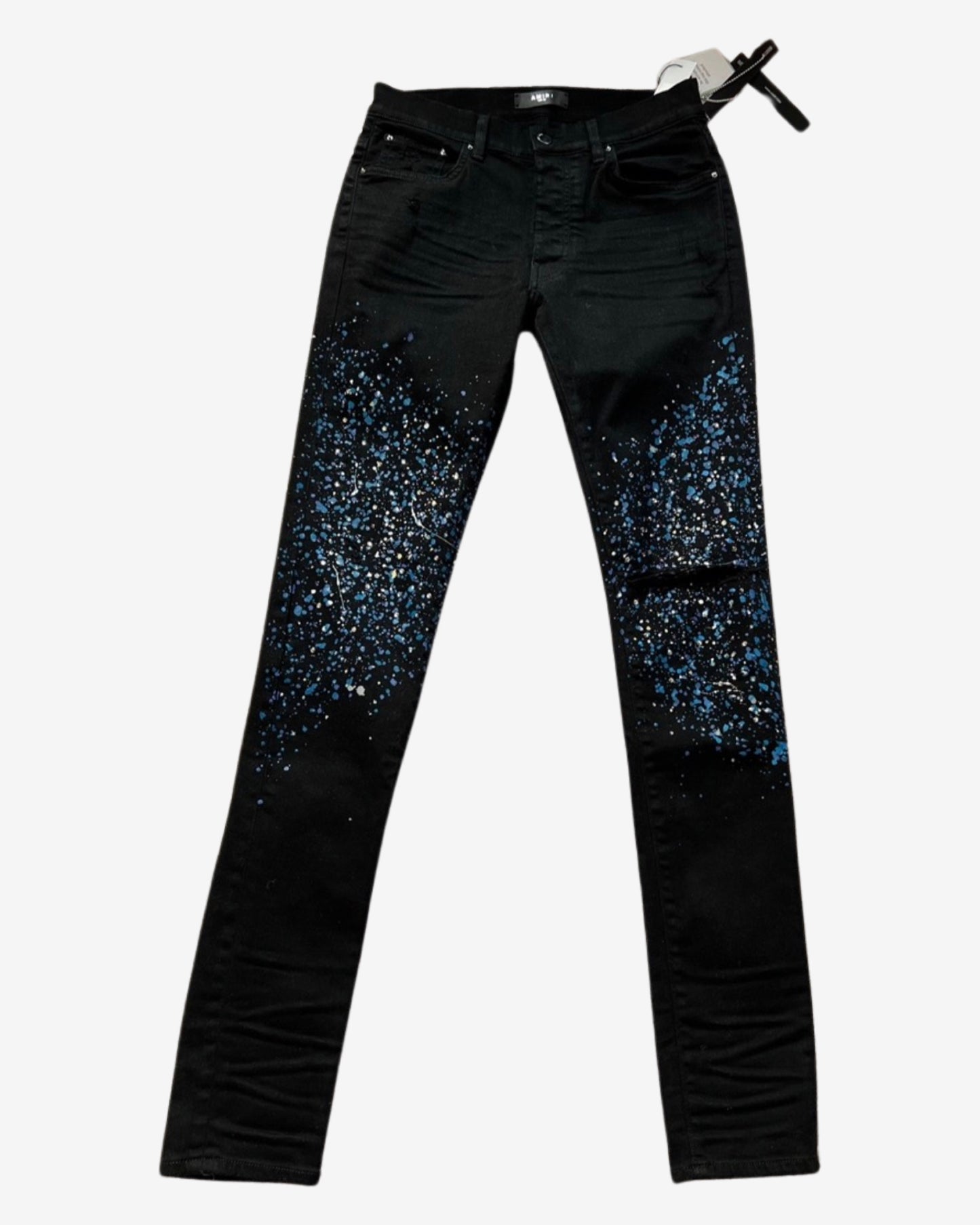 Amiri Swarovski Painter Cotton Denim Jeans